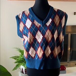 Cider Argyle Knit Sweater Vest